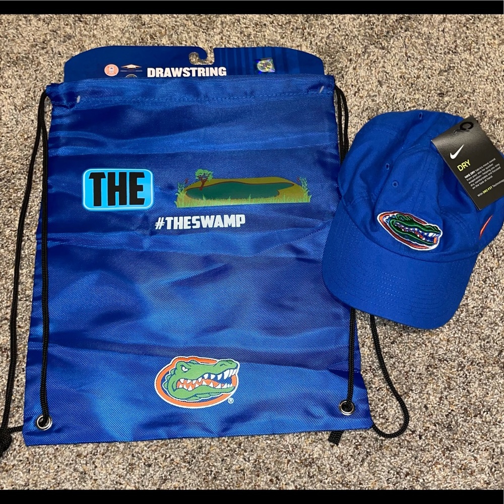 Florida Gator Drawstring Backpack & Hat